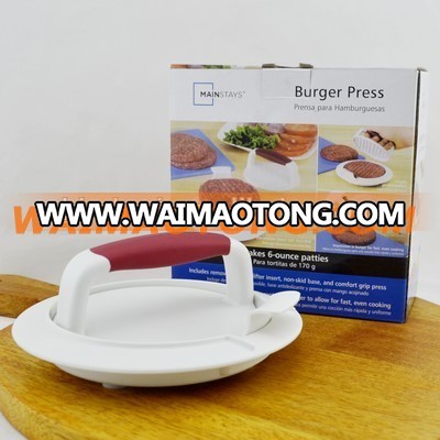 white plastic burger press with TPR handle