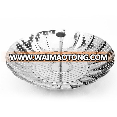 stainless steel high quality 9' foldable vegetable steamer